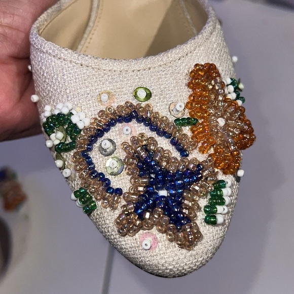 JCREW Collection Beaded Mini-Wedge Mules size 8 - Picture 6 of 10